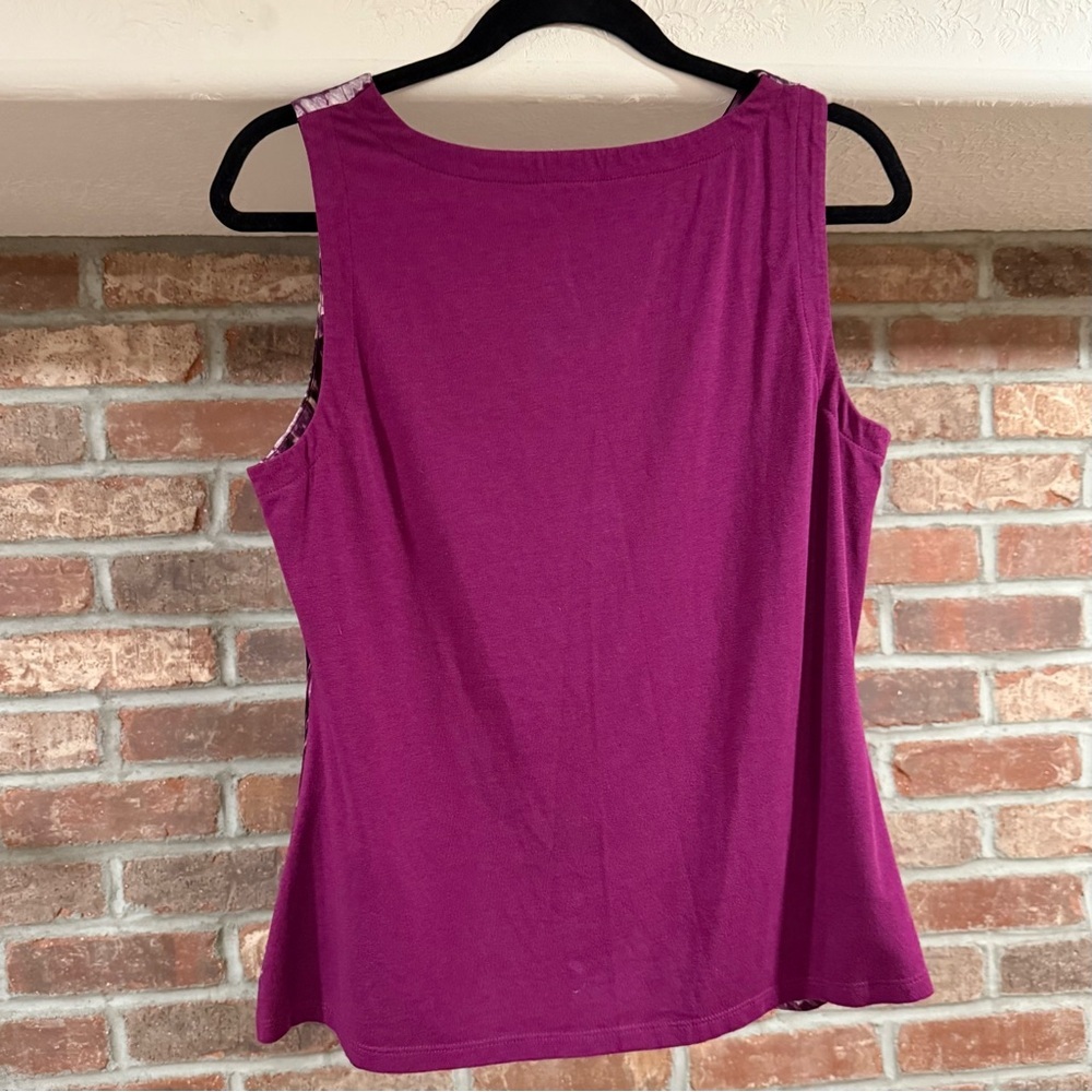 Ann Taylor Abstract Print Sleeveless Shell Top - Picture 4 of 4